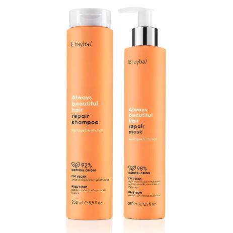 Набір Erayba ABH Repair DUO шампунь і маска для пошкодженого та сухого волосся, об'ємом 2х250 мл