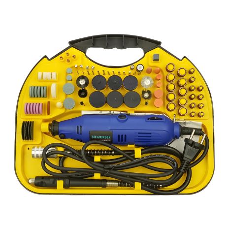 Електрична гравіровальна машинка в кейсі Aida A-063b (набір насадок для гравіювання, шліфування, полірування, 8000-35000 об/хв, 220V, 130W)