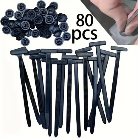 Нейлонові самоблокувальні стяжки з фіксатором "замок + шпилька" — 100 шт. Нейлонові самоблокувальні стяжки з фіксатором "замок + шпилька" — 100 шт.