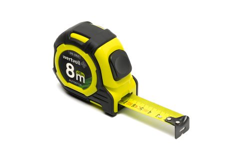 Рулетка 8 м×25 мм дві кнопки AUTOSTOP покриття TPR нейлонове покриття протиковзкий гачок MASTERTOOL MS-0825 MeasurePro Рулетка 8 м×25 мм дві кнопки AUTOSTOP покриття TPR нейлонове покриття протиковзкий гачок MASTERTOOL MS-0825 MeasurePro