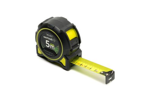 Рулетка 5 м х 27 мм фіксатор полотна кнопка STOP покриття TPR нейлонове покриття протиковзкий гачок MASTERTOOL MS-3527