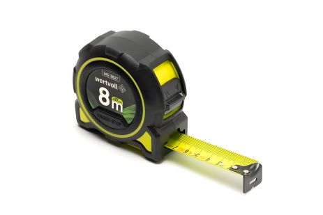 8-метрова рулетка з фіксатором полотна, кнопкою STOP, та TPR покриттям MASTERTOOL MS-3827 8-метрова рулетка з фіксатором полотна, кнопкою STOP, та TPR покриттям MASTERTOOL MS-3827