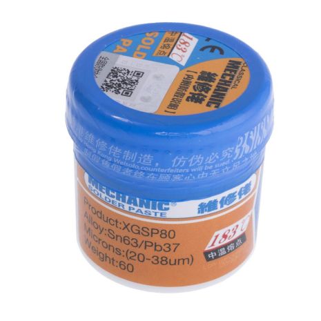 Паяльная паста BGA Mechanic XGSP80 / Sn 63%, Pb 37% / 183°C / 60 г