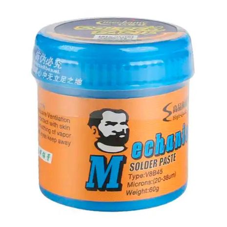 Паяльная паста BGA Mechanic V8B45 / легкоплавкая / Sn 42%, Bi 58% / 138°C / 60 г