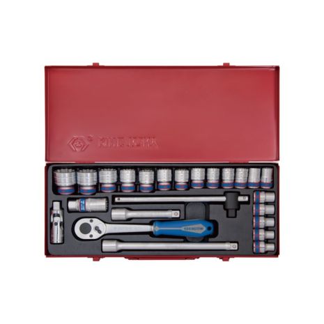 Набір головок 1/2" 24 од. 6гр. 10-32мм. KING TONY Набір головок 1/2" 24 од. 6гр. 10-32мм. KING TONY