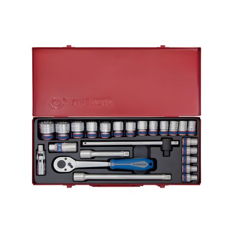 Набір головок 1/2" 24 предмети 6-гранний 10-32мм, KING TONY