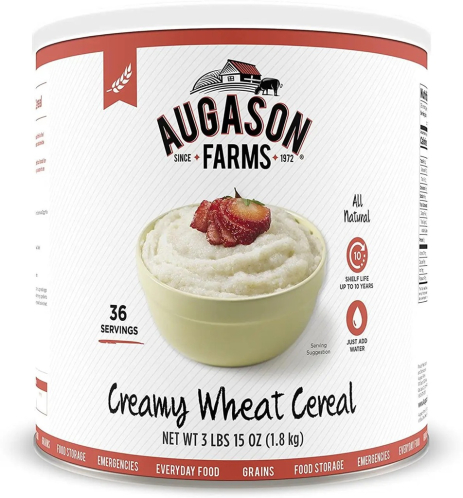 Сливочно-пшеничная каша с большим сроком годности 10 лет Augason Farms, сублимированная, 36 порций