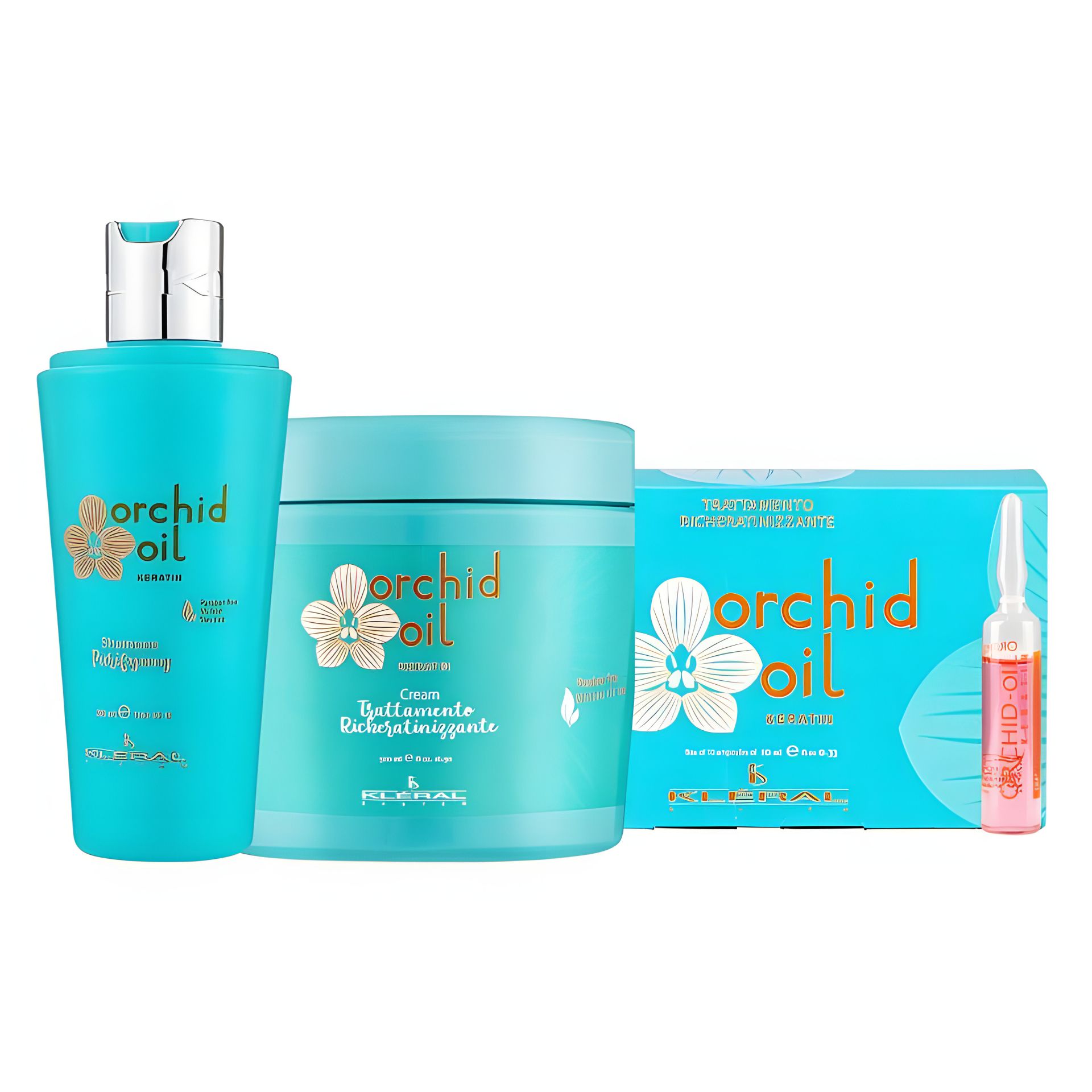 KLERAL System TRIO набор: шампунь, маска и ампулы с маслом орхидеи для сухих волос 300/500/100 мл KLERAL System TRIO набор: шампунь, маска и ампулы с маслом орхидеи для сухих волос 300/500/100 мл