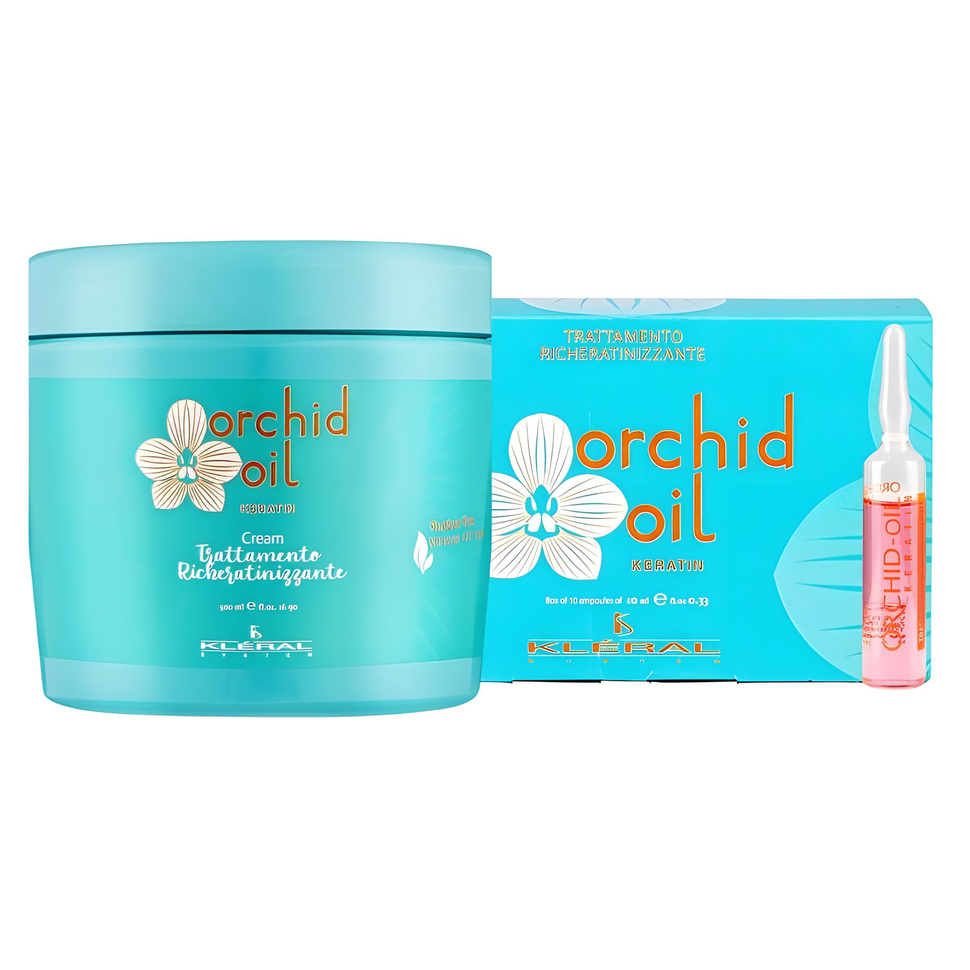Набір KLERAL System DUO Orchid: маска і ампули з олією орхідеї для сухого волосся 500/100 мл Набір KLERAL System DUO Orchid: маска і ампули з олією орхідеї для сухого волосся 500/100 мл