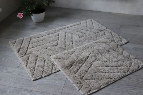 Комплект ковриков из хлопка для ванной и туалета 60х100 50х60 см Vonaldy Elite 2917/темно-бежевый Комплект ковриков из хлопка для ванной и туалета 60х100 50х60 см Vonaldy Elite 2917/темно-бежевый