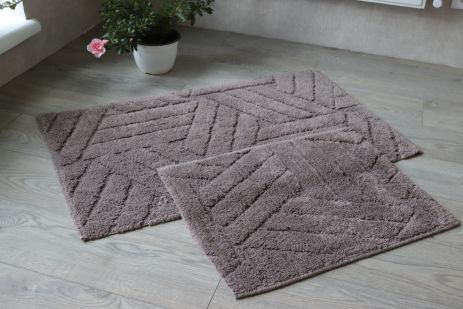 Комплект ковриков для ванной и туалета 60х100 50х60 см, хлопок Vonaldy Elite 2917/коричневый Комплект ковриков для ванной и туалета 60х100 50х60 см, хлопок Vonaldy Elite 2917/коричневый