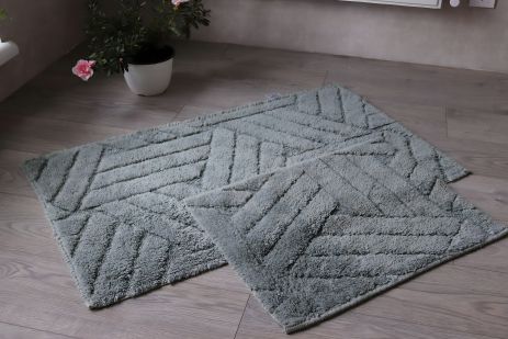 Набор хлопковых ковриков Vonaldy Elite для ванной и туалета 60х100, 50х60 см, зеленый (2917) Набор хлопковых ковриков Vonaldy Elite для ванной и туалета 60х100, 50х60 см, зеленый (2917)