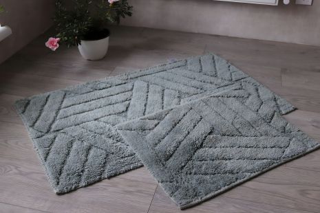 Набор хлопковых ковриков Vonaldy Elite для ванной и туалета 60х100, 50х60 см, зеленый (2917) Набор хлопковых ковриков Vonaldy Elite для ванной и туалета 60х100, 50х60 см, зеленый (2917)