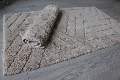 Набір килимків бавовняних для ванної та туалету 60x100 50x60 см Vonaldy Elite 2917/dark beige