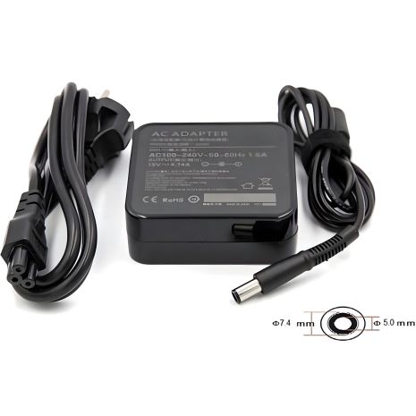 Блок живлення Power Plant для ноутбуків HP, 220V, 19V, 90W, 4.74A (7.4*5.0) настінний