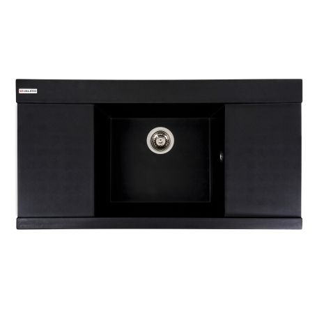 Кухонная гранитная мойка VALESO 9651 ATLAS матовый черный металлик