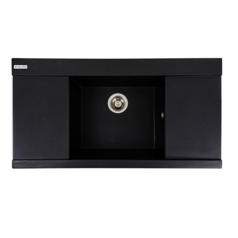 Гранитная мойка для кухни VALESO 9651 ATLAS матовый Черный металлик