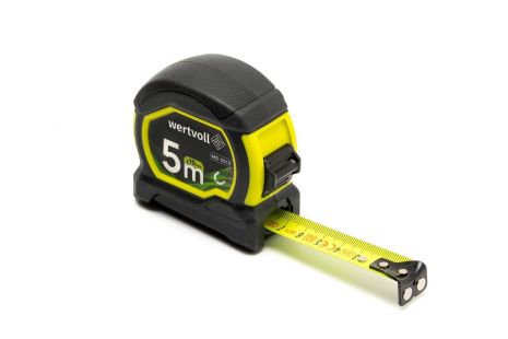 Рулетка 5 м х 19 мм з магнітами фіксатор полотна покриття TPR нейлонове покриття MASTERTOOL MS-2519