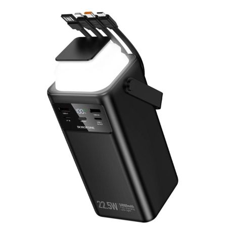 Power Bank Borofone BJ65A High 22.5W+PD20W+four-cables 50000mAh Колір Чорний Power Bank Borofone BJ65A High 22.5W+PD20W+four-cables 50000mAh Колір Чорний