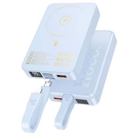 Power Bank Hoco Q24 Elegant 22.5W+PD20W with cable and magnetic 10000mAh Цвет Голубой