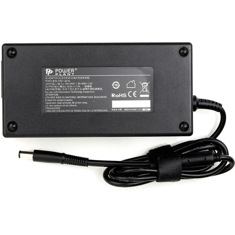 Блок питания для ноутбуков PowerPlant DELL 220V, 19.5V 150W 7.7A (7.4*5.0) Блок питания для ноутбуков PowerPlant DELL 220V, 19.5V 150W 7.7A (7.4*5.0)