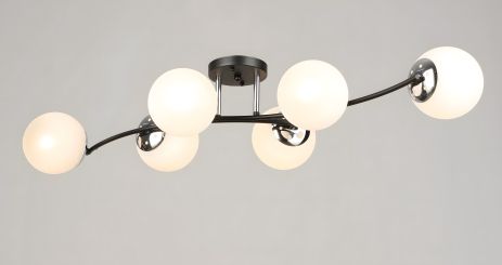 Люстра потолочная черная VALESO K2318/6 с 6 плафонами E27 Люстра потолочная черная VALESO K2318/6 с 6 плафонами E27