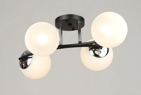 Люстра на стелю VALESO K2318/4 чорно-хромова E27