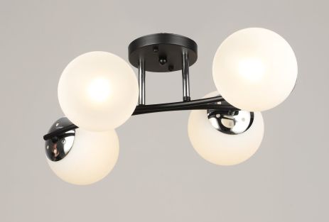 Люстра стельова на 4 плафони VALESO K2318/4 чорний+хром E27 Люстра стельова на 4 плафони VALESO K2318/4 чорний+хром E27