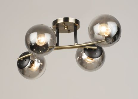 Люстра стельова на 4 плафони VALESO K2317/4 бронза+чорний E27 Люстра стельова на 4 плафони VALESO K2317/4 бронза+чорний E27