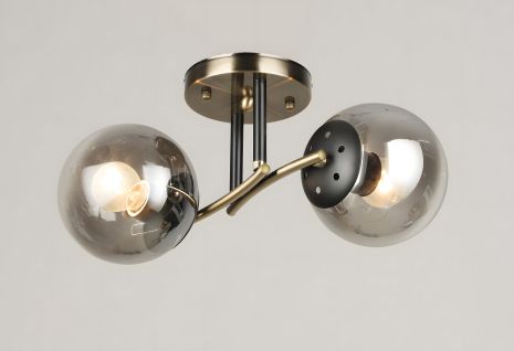 Стельова люстра з 2 плафонами VALESO K2317/2 бронзова+чорна E27