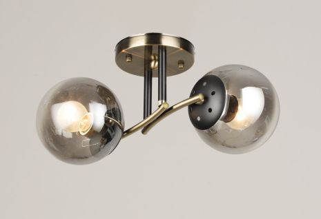 Люстра стельова на 2 плафони VALESO K2317/2 бронза+чорний E27