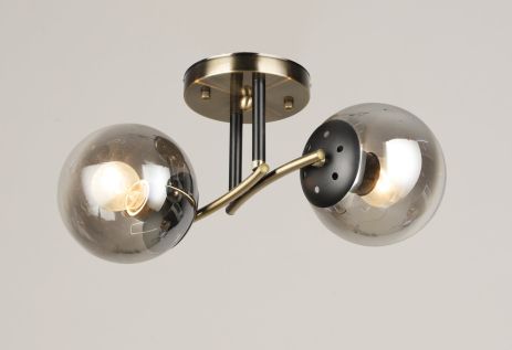 Люстра стельова на 2 плафони VALESO K2317/2 бронза+чорний E27 Люстра стельова на 2 плафони VALESO K2317/2 бронза+чорний E27