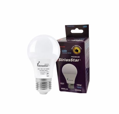 Світлодіодна лампа SIRIUSSTAR 3101 10W-3000K-E27 А60 Світлодіодна лампа SIRIUSSTAR 3101 10W-3000K-E27 А60
