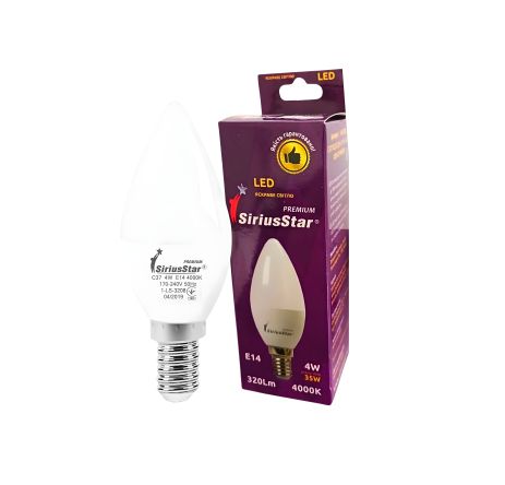 LED-лампа SIRIUSSTAR 3208 С37 4W-4000K-E14