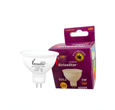 Светодиодная лампа SIRIUSSTAR MR16 3506 12V 5W 4000K GU5.3 Светодиодная лампа SIRIUSSTAR MR16 3506 12V 5W 4000K GU5.3