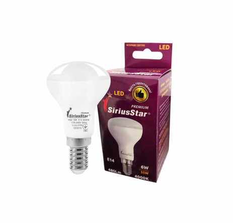 Светодиодная лампа SIRIUSSTAR 3702 R50 6W-4000K-E14 Светодиодная лампа SIRIUSSTAR 3702 R50 6W-4000K-E14
