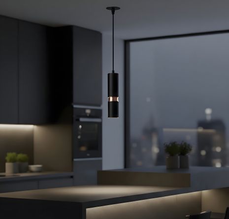 Лофт люстра підвісна Sirius PRD 4631-P BK R-GD (1 плафон) Лофт люстра підвісна Sirius PRD 4631-P BK R-GD (1 плафон)