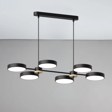 Люстра подвесная светодиодная Sirius B X13284/6 BK+WOOD черная Люстра подвесная светодиодная Sirius B X13284/6 BK+WOOD черная