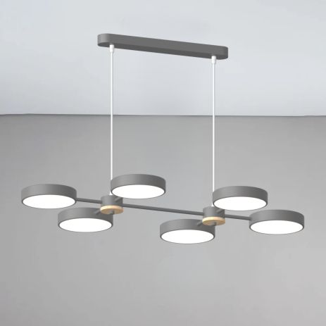 Люстра підвісна світлодіодна Sirius B X13284/6 GREY+WOOD сіра