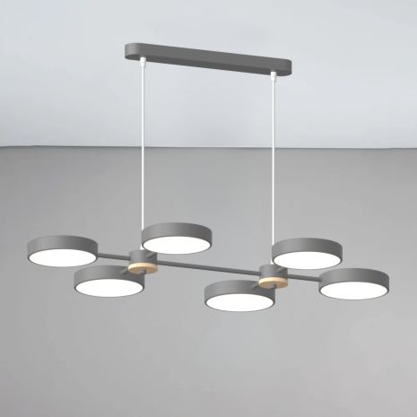 Люстра підвісна світлодіодна Sirius B X13284/6 GREY+WOOD сіра