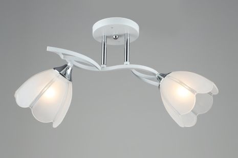 Люстра стельова на кухню Sirius B N6046/2 WT+CR на 2 плафони Люстра стельова на кухню Sirius B N6046/2 WT+CR на 2 плафони