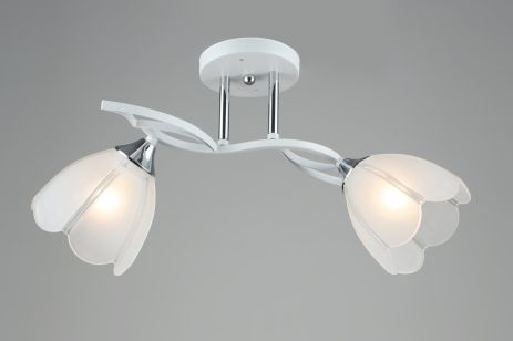 Потолочная люстра на кухню Sirius B N6046/2 WT+CR на 2 плафона Потолочная люстра на кухню Sirius B N6046/2 WT+CR на 2 плафона