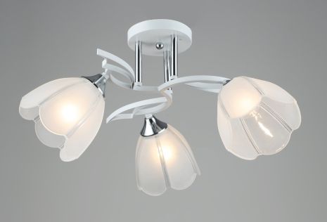 Потолочная люстра на кухню Sirius B N6046/3 WT+CR на 3 плафона Потолочная люстра на кухню Sirius B N6046/3 WT+CR на 3 плафона