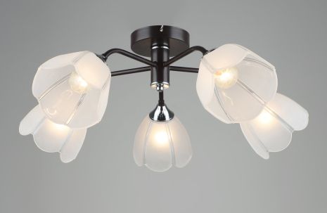 Потолочная люстра в гостиную Sirius B N6048/5 COFFEE+CR Потолочная люстра в гостиную Sirius B N6048/5 COFFEE+CR