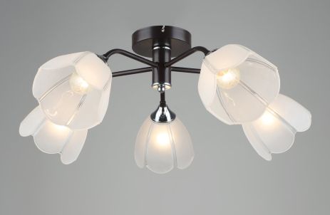 Потолочная люстра в гостиную Sirius B N6048/5 COFFEE+CR Потолочная люстра в гостиную Sirius B N6048/5 COFFEE+CR