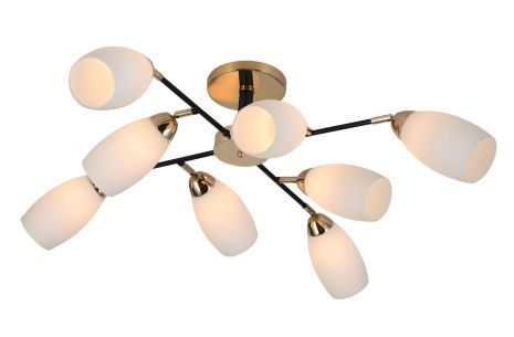 Люстра потолочная на 8 плафонов Sirius 07086/8 GD+Matte black