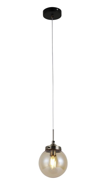 Підвісна люстра Sirius на 1 плафон 74405/1P, Antique Brass + Matte Black