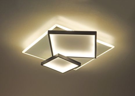 Люстра светодиодная акриловая Sirius Ш 77768/500*500 WT+BK