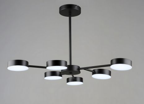 Підвісна світлодіодна люстра VALESO B YH1355/6 BK 54W Підвісна світлодіодна люстра VALESO B YH1355/6 BK 54W