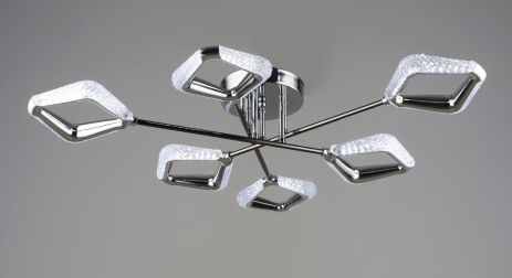 Люстра стельова світлодіодна Sirius B YH1306/6 CH+BK 36W хромова